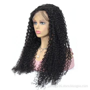 Cheap Hair Wig Natural Curly Full Lace Cuticle Aligned Virgin Indian Human Raw Hair Free Sample Wig Pre Plucked Kinky Curly Wigs